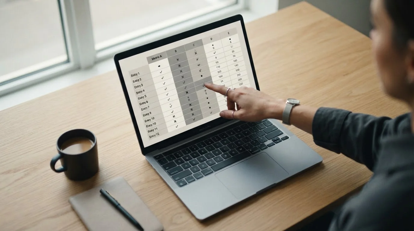 Laptop zeigt Vergleichstabelle verschiedener Wettanbieter