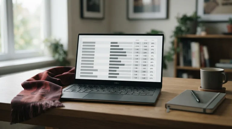 Laptop mit Wettvergleich für türkische Süper Lig auf dem Bildschirm