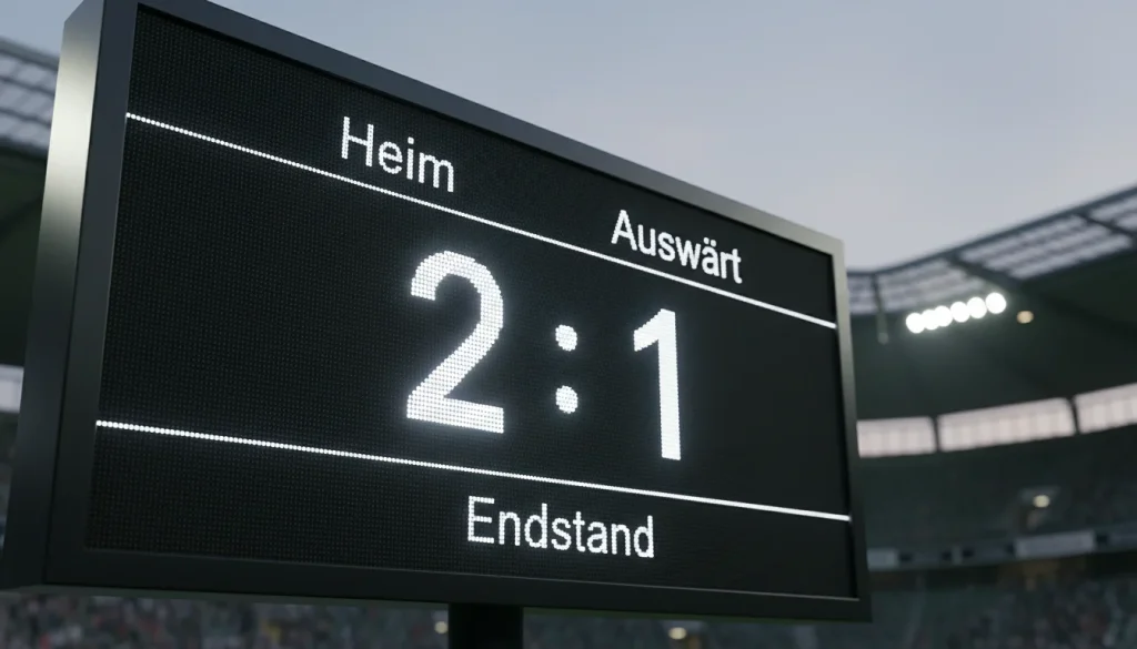 Bundesliga Ergebniswetten – Anzeigetafel mit exaktem Spielstand