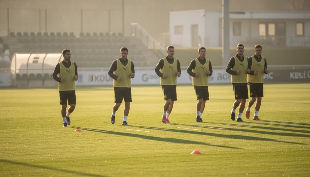 Bundesliga Formanalyse – Fußballteam im Training vor dem Spieltag