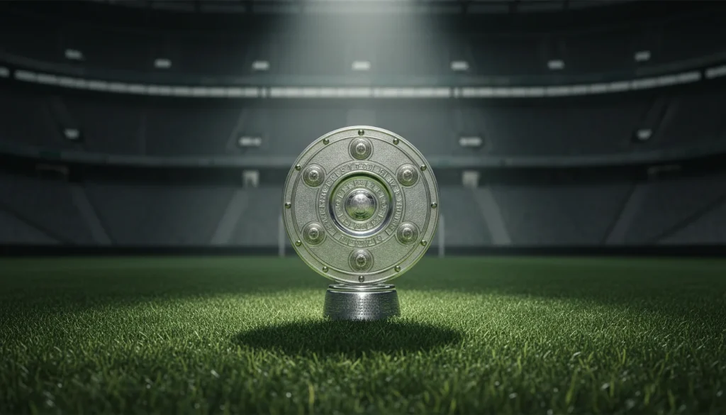 Bundesliga Meister Wetten 2025/26 – Meisterschale auf dem Rasen