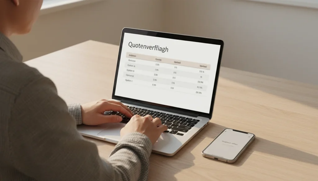 Bundesliga Quotenvergleich – Bildschirm mit Wettquoten verschiedener Anbieter