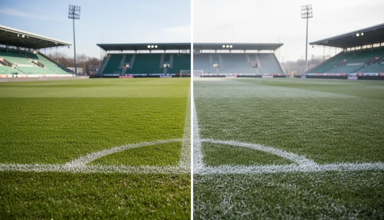 Bundesliga Saisonphasen – Fußballfeld im Winter bei der Rückrundenvorbereitung