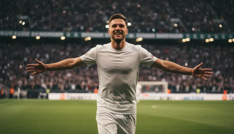 Bundesliga Torschützenwetten – Stürmer feiert Tor im Stadion