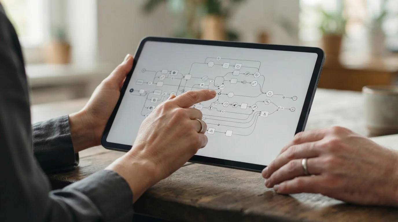 Digitaler Zahlungsvorgang mit Verifikationsschritten auf einem Tablet