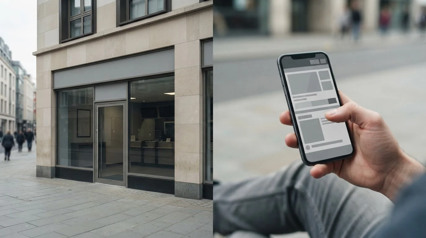 Gegenüberstellung von stationärem Wettbüro und mobilem Online-Wetten