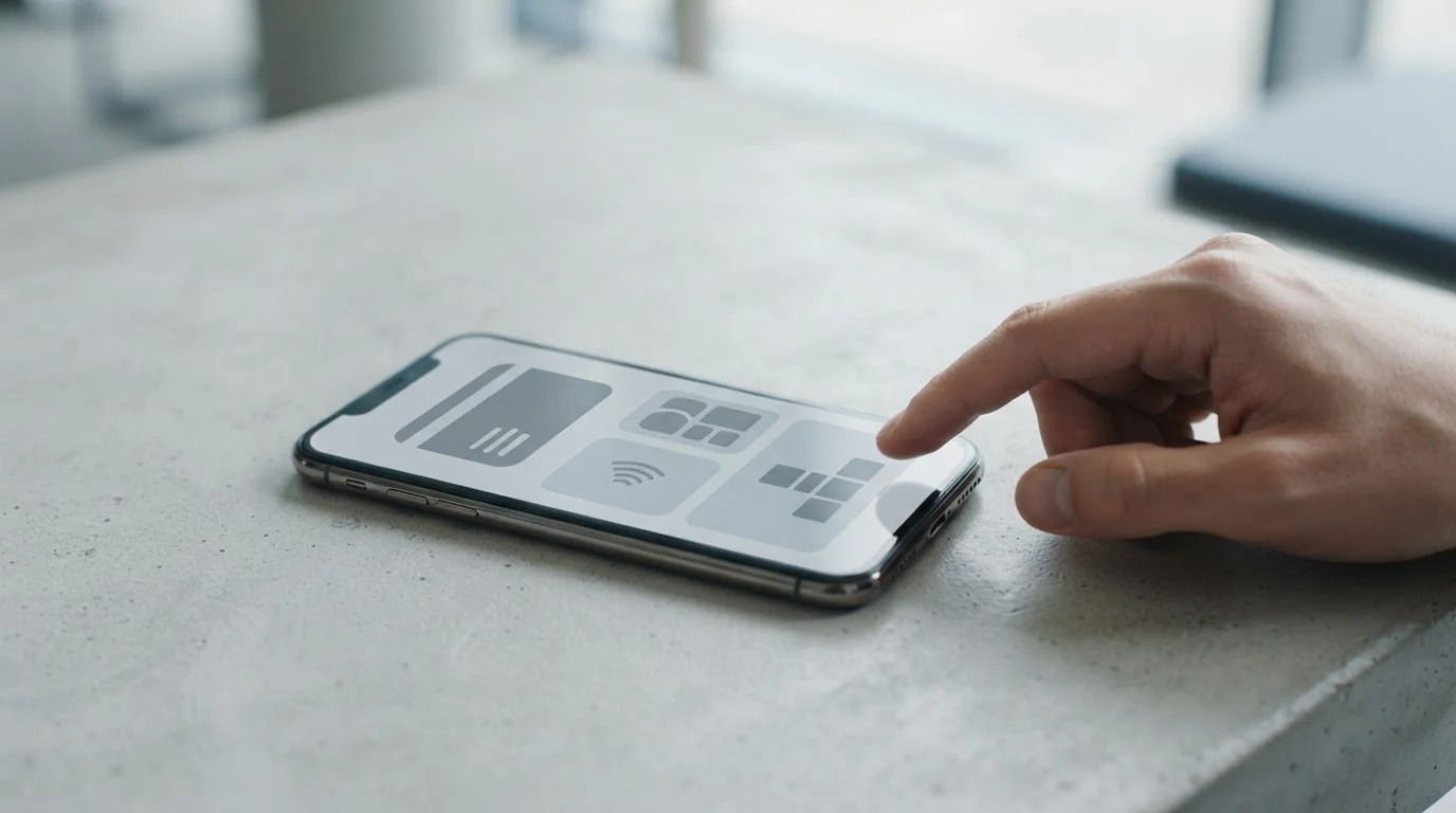 Smartphone mit Übersicht verschiedener Zahlungsoptionen