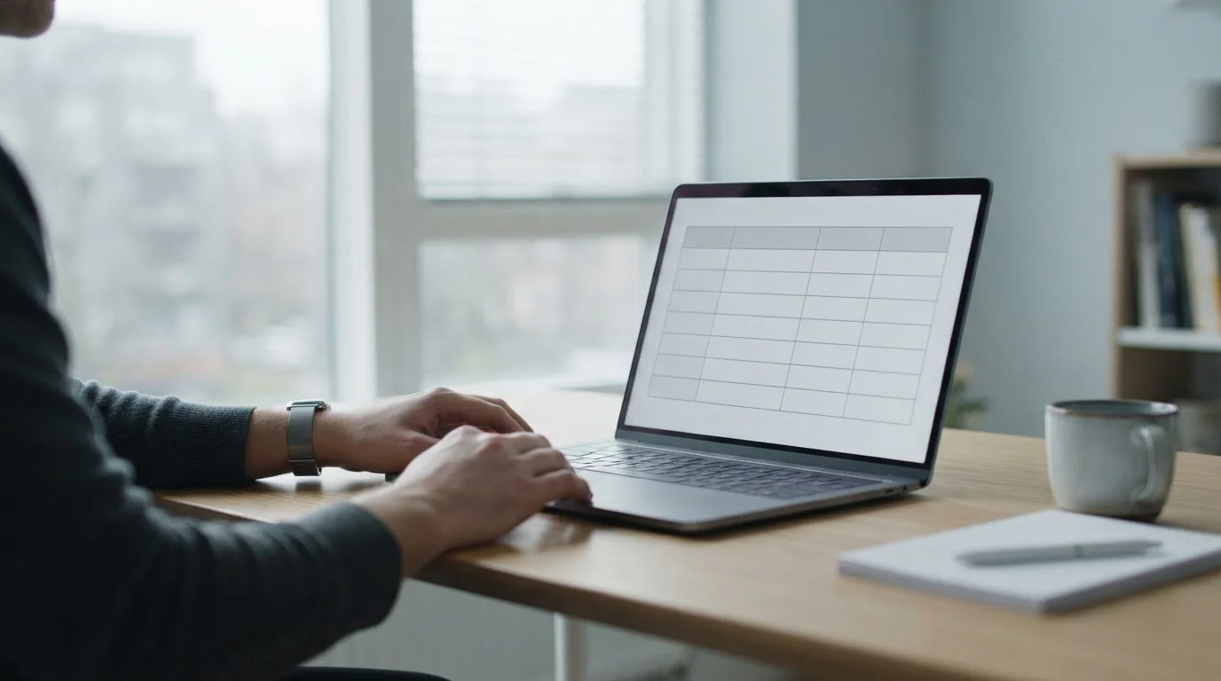 Laptopbildschirm mit neutraler Vergleichstabelle von Zahlungsmethoden
